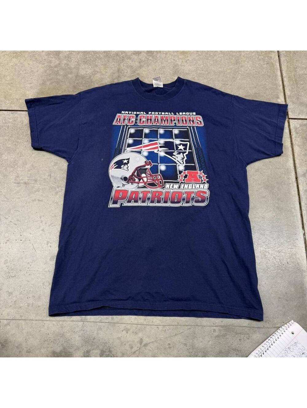 vintage new england patriots afc champions navy shirt size xl